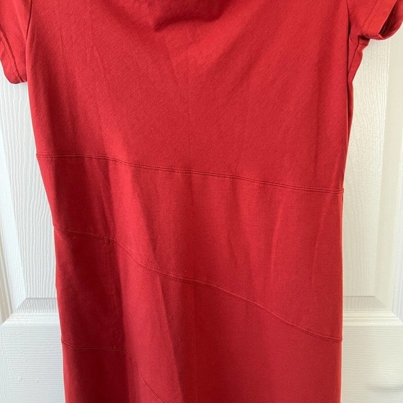 🌸🌸🌸 Royal Robbins Essential Dress Cowl Neck Stretch Orange Clay Size Medium - Picture 3 of 8